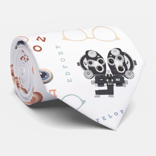 Cravate Optométrie en blanc (Roulé)