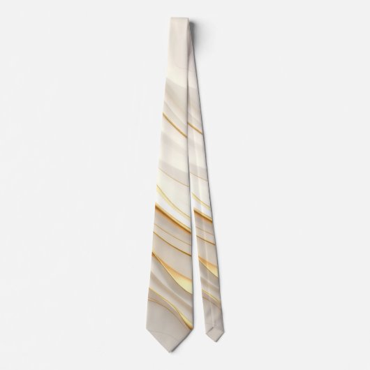 Cravate "Opulent Gold and Cream Marble Swirls" (Devant)