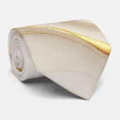 Cravate "Opulent Gold and Cream Marble Swirls" (Roulé)