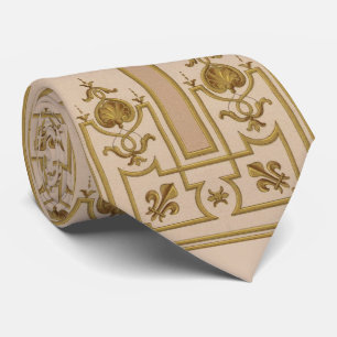 Cravate opulent imprimé baroque d'or