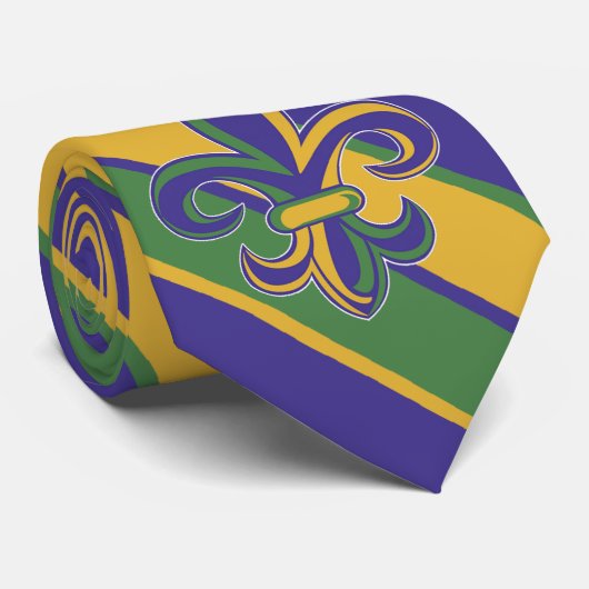 Cravate OPUS Mardi Gras Diagonal Strié (Roulé)