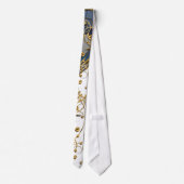Cravate or & blanc avec bleu (Dos)