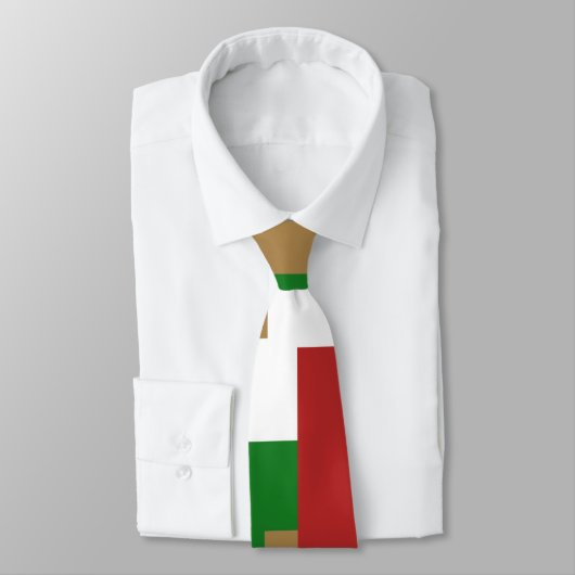 Cravate or blanc vert et blocs rouges (Attaché)