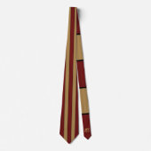Cravate Or De Noël Classique Et Bandes Rouges (Devant)