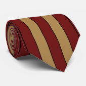 Cravate Or De Noël Classique Et Bandes Rouges (Roulé)