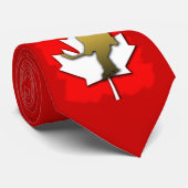 Cravate Or d'hockey du Canada (Roulé)