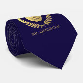 Cravate Or fait sur commande de Faux d'indigo de (Roulé)