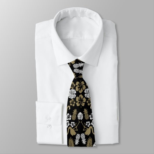 Cravate Or Floral Tropical Motif (Attaché)