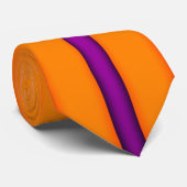 Cravate Or foncé minimaliste avec bande violette (Roulé)