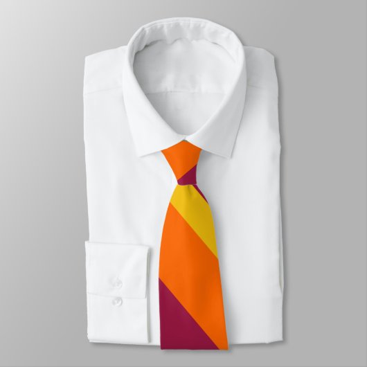 Cravate Or marron et large rayure orange d'université (Attaché)