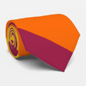 Cravate Or marron et large rayure orange d'université (Roulé)