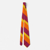 Cravate Or marron et large rayure orange d'université (Dos)