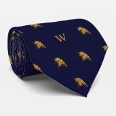 Cravate Or Métallurgique Ox Bull Monogrammes Initiales Ble (Roulé)