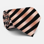 Cravate Or rose Et Noir (Roulé)