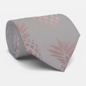 Cravate Or rose girly élégant et motif gris d'ananas (Roulé)