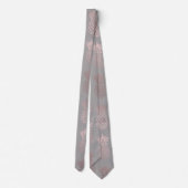 Cravate Or rose girly élégant et motif gris d'ananas (Dos)