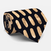 Cravate or rose ovales sur pur noir moderne motif (Roulé)