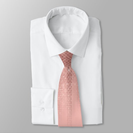 Cravate Or rose rose glamour Parties scintillant rayé (Attaché)