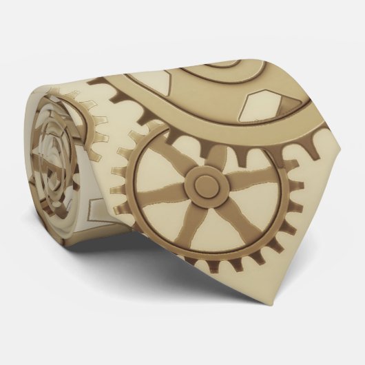 Cravate Or, sépia steampunk cosplay, horloge motif (Roulé)