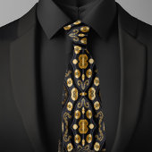 Cravate Or sophistiqué sur noir
