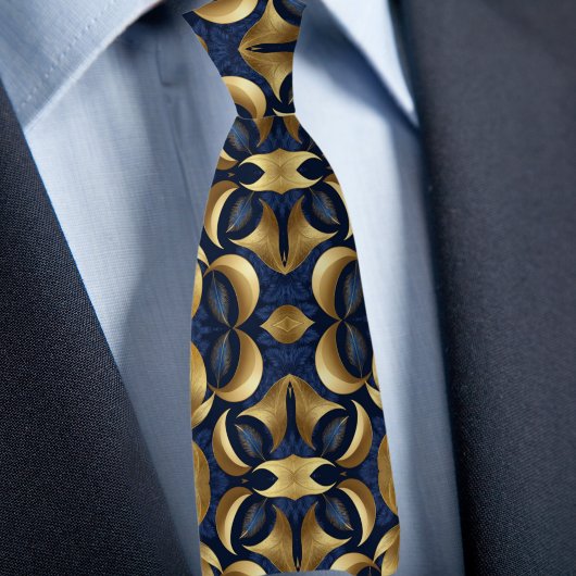 Cravate Or sur Saphire Bold Motif