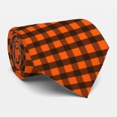 Cravate Orange and Black Small Guingham (Roulé)