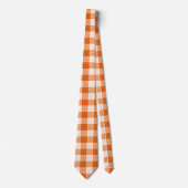 Cravate Orange and White Bold Checkered Plaid Design  (Devant)