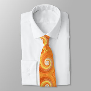 Cravate Orange Artistic Spiral rayures, fracta moderne