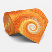 Cravate Orange Artistic Spiral rayures, fracta moderne (Roulé)