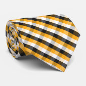Cravate orange, blanche et noire de motif de (Roulé)