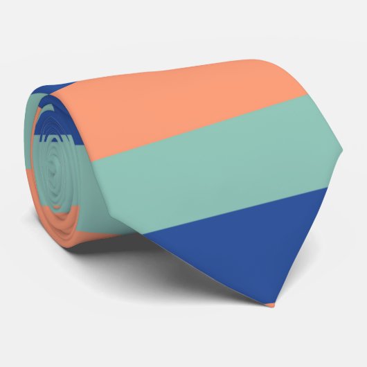 Cravate Orange & Blue Stripes (Roulé)