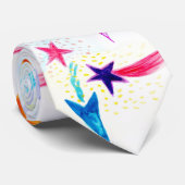 Cravate Orange & Blue Stripes (Roulé)