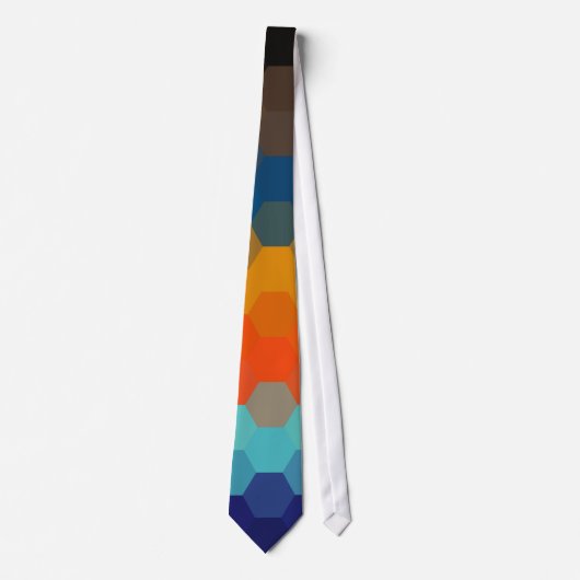 Cravate Orange Blue Zigzag Motif sans mer 2 (Devant)