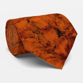 Cravate Orange brûlé craqué (Roulé)