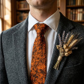 Cravate Orange Brûlé Rustique Moucheté