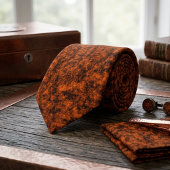 Cravate Orange Brûlé Rustique Mouchetée