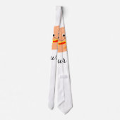 Cravate Orange burger aquarelle ajouter nom texte aliments (Dos)