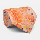 Cravate Orange Circles Collection Abstraite (Roulé)