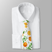 Cravate Orange Citrus été Floral Motif botanique (Attaché)