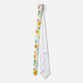 Cravate Orange Citrus été Floral Motif botanique (Dos)