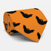 Cravate orange de chaume noire d'Halloween (Roulé)