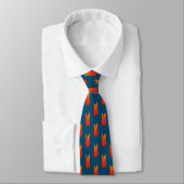 Cravate orange de motif de fleur de tulipe (Attaché)