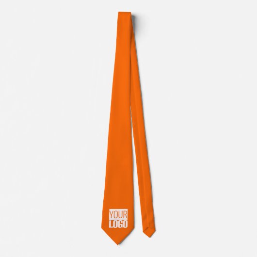 Cravate orange de néon solide - ajouter le logo (Devant)
