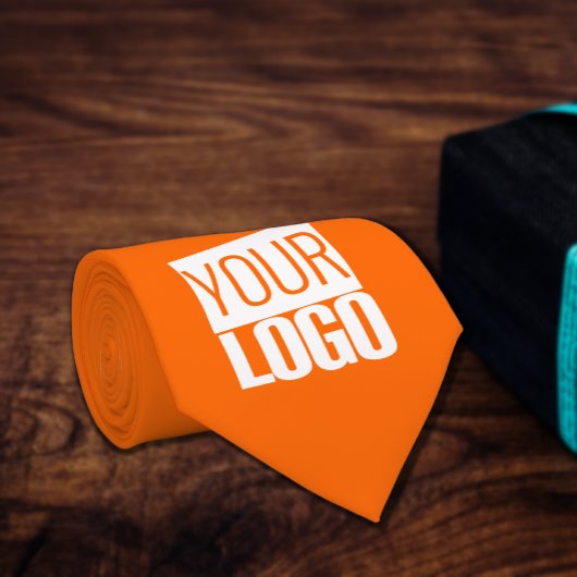 Cravate orange de néon solide - ajouter le logo