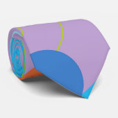 Cravate orange de pois de rétro glace bleue (Roulé)