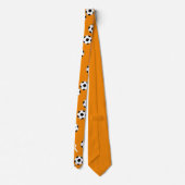 Cravate Orange décorée d'un monogramme faite sur commande (Dos)