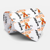 Cravate Orange d'usage de la leucémie I pour ma fille 43 (Roulé)