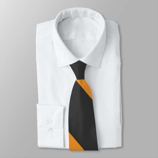 Cravate Orange et Black Broad University Stripe (Attaché)