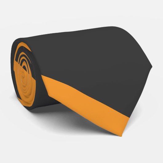 Cravate Orange et Black Broad University Stripe (Roulé)