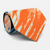 Cravate orange et bleu (Roulé)